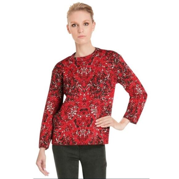 M Missoni Pullover Boxy Jacquard Red & Black Sweater Crew Neck Medium - Picture 11 of 11